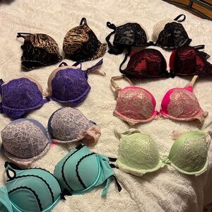 Women's Lace Bras. From Victoria Secret. Eight pairs. Size 34B.